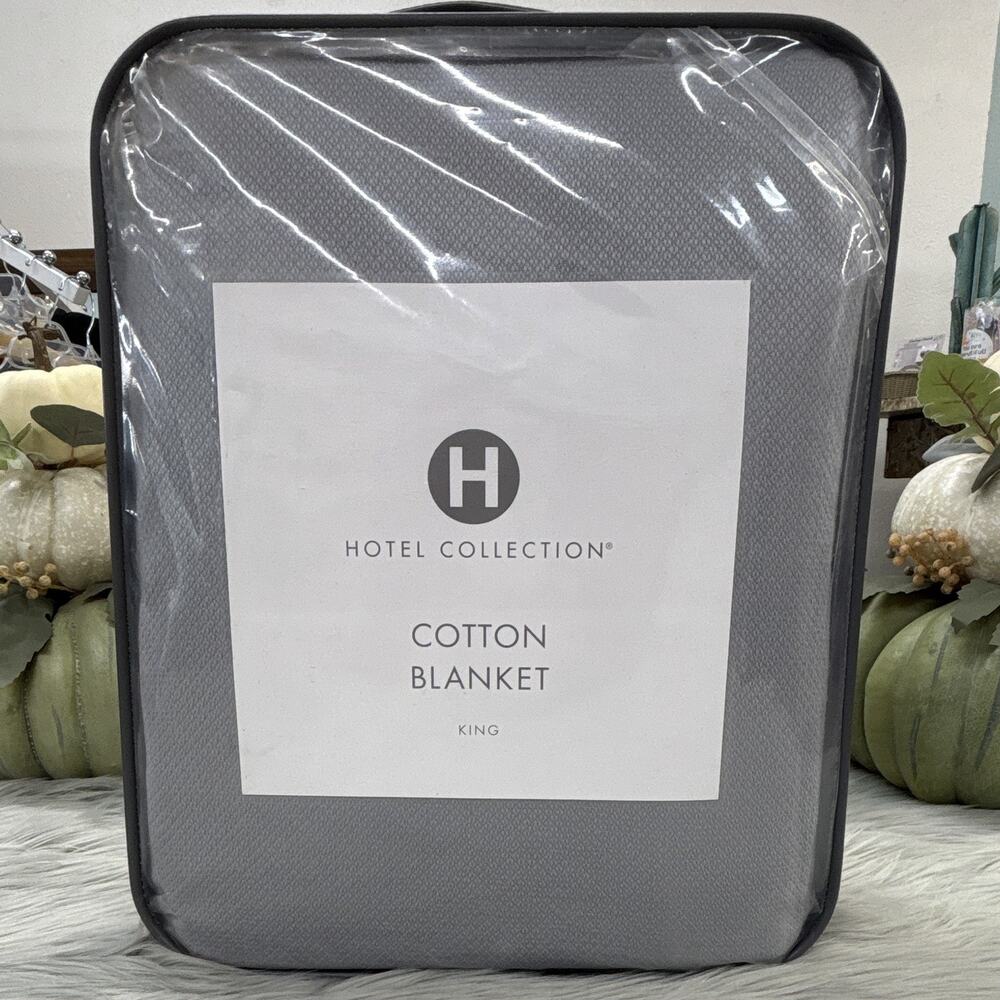 Hotel Collection Cotton Blanket Slate Gray King Size $220
